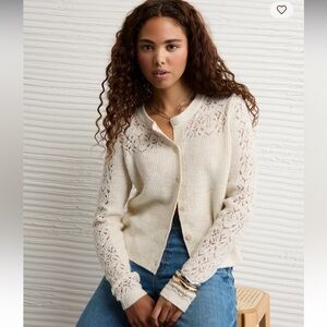 NWT AE Knit Lace Sweater
